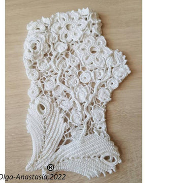 Fingerless bridal mitts Irish lace