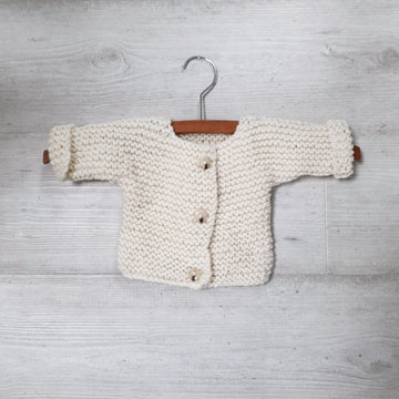 Baby chunky knitted cardigan 0-2 years for beginners