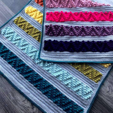 Chevron Bobble Block Blanket