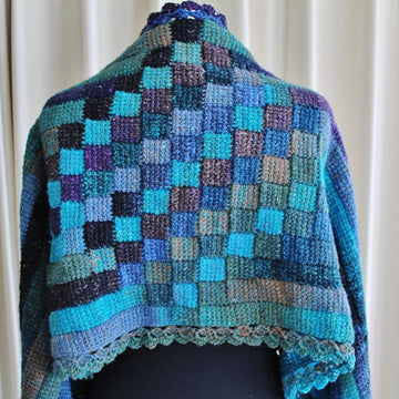 Stripy Entrelac Wrap