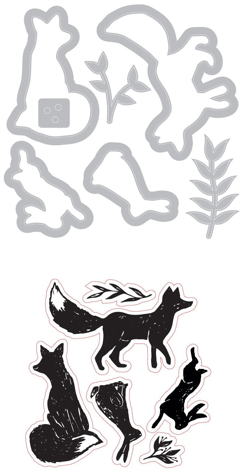Sizzix Framelits Die & Stamp Set By Lisa Jones 7/Pkg - Wilderness