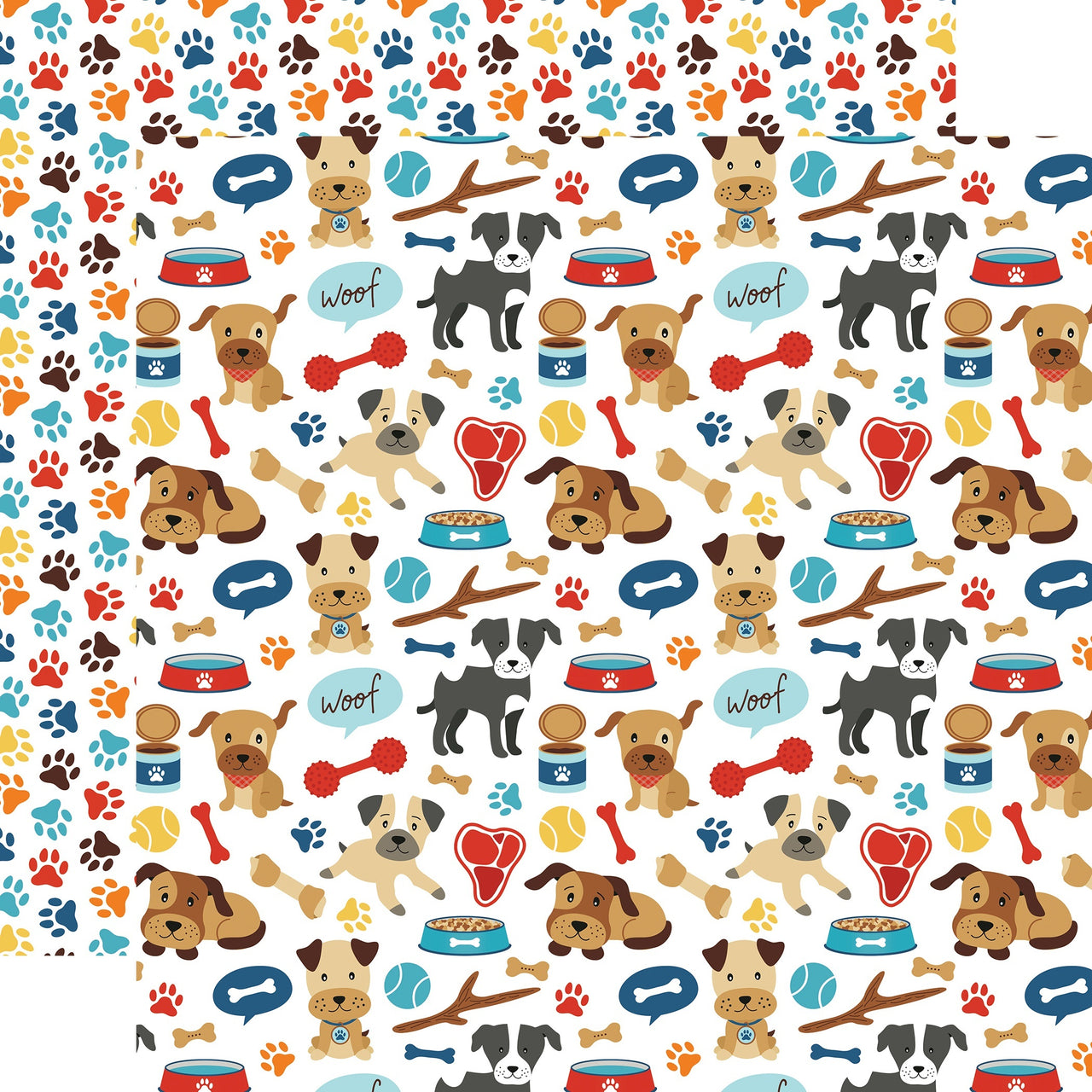 Echo Park Paper I Love My Dog Double-Sided Cardstock 12"X12" 25/Pkg - Woof Woof