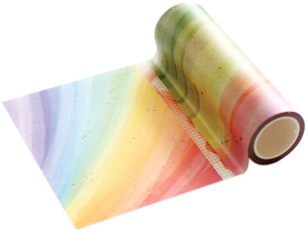 Pinkfresh Studio Washi Tape 5.5"X11yd - Rainbow With Splatters