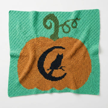 C2C CROCHET PATTERN Halloween Pumpkin Blanket Owl Moon Throw Queen Twin Afghan