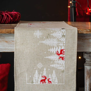 Vervaco Winter In The Forest Table Runner Embroidery Kit - 29 x 102 cm