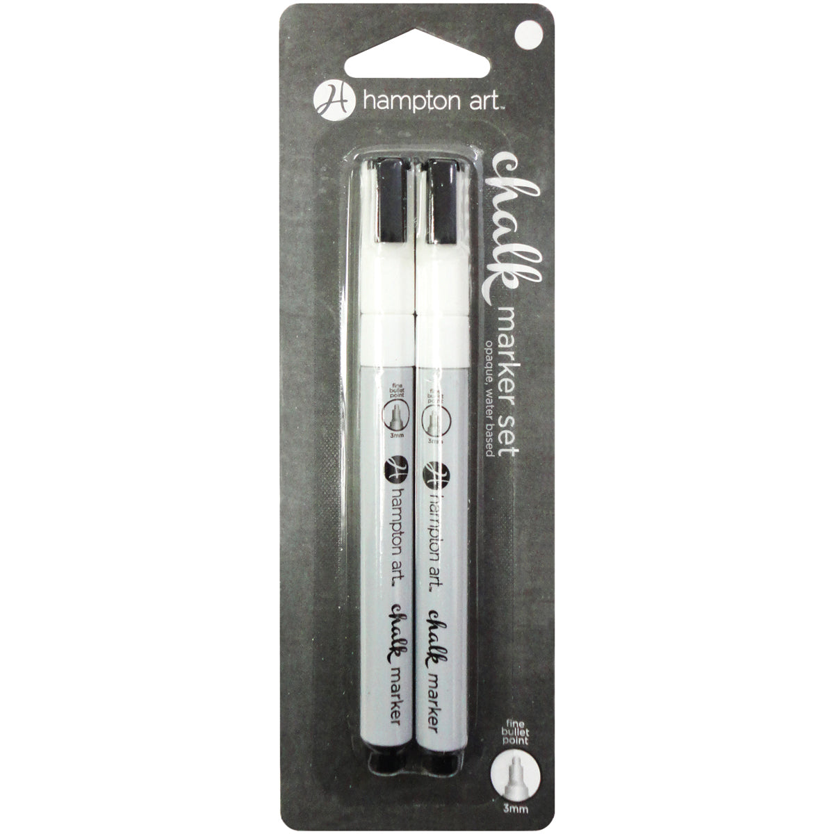 Hampton Art Chalk Markers Fine Point 3mm 2/Pkg - White