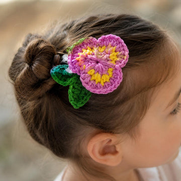 Crochet Flower Hair Clip Pattern – Easy Floral Hair Accessory PDF + Video Tutorial