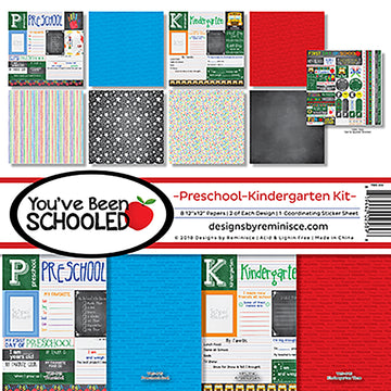 Reminisce Collection Kit 12"X12" - You've Been Schooled, Preschool/Kinder