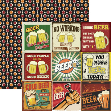 Reminisce Happy Hour Double-Sided Cardstock 12"X12" 25/Pkg - More Beer 2