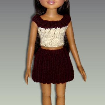 Ribbed skirt and Crop Top for BFC, Ink. dolls (18 inch slim dolls)