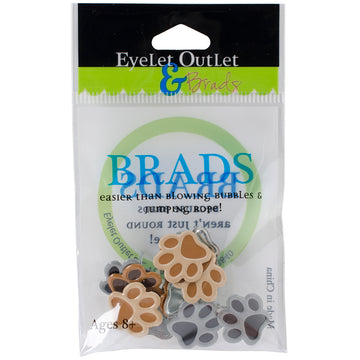 Eyelet Outlet Shape Brads 12/Pkg - Paws