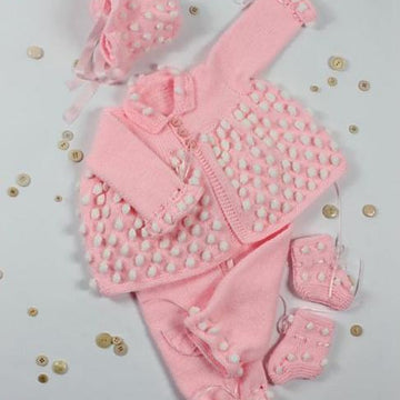 Knitting pattern baby jacket , hat, trousers & booties #54