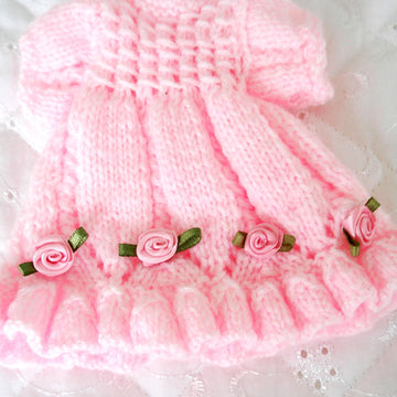 Knitting pattern for Dolls 7 - 8 inch, Dress, Bonnet, panties & shoes