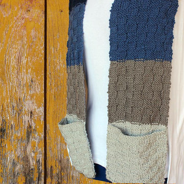 Color Block Scarf with Pockets
