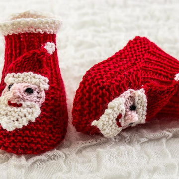 Santa Face Baby Booties
