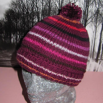 Small Stripe Bobble Beanie Hat