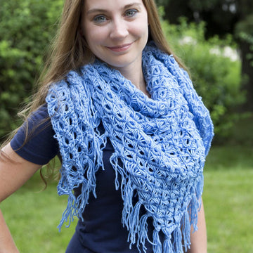 Broomstick Lace Triangle Shawl