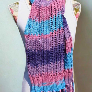 Knitting Pattern Summer Scarf DailyBreeze #1 | Textured Knit Scarf | Lightweight Wrap PDF