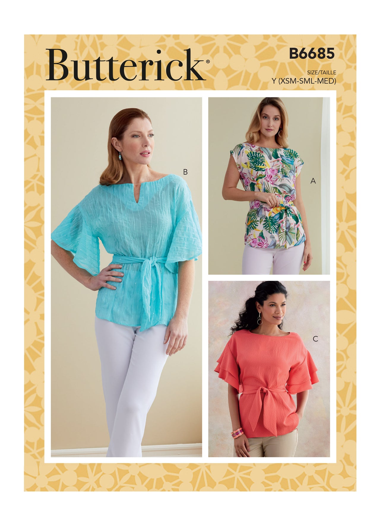 Butterick Misses' Top and Sash B6685 - Sewing Pattern