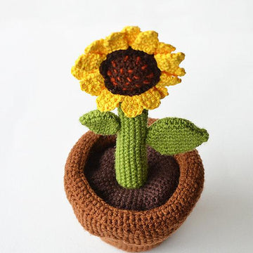 Sunflower in Pot Amigurumi Crochet Pattern