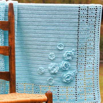 Blue Roses Baby Blanket
