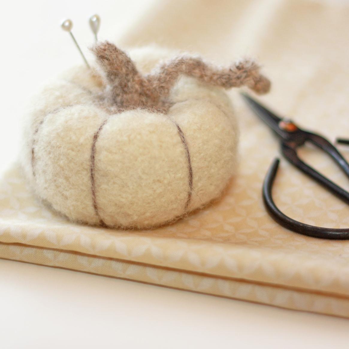 Felted Pumpkin Pincushion