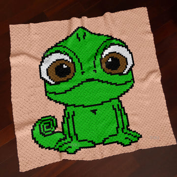 C2C Rapunzel's Pascal Green Blanket Fairytale Chart 90x90 Square CROCHET PATTERN