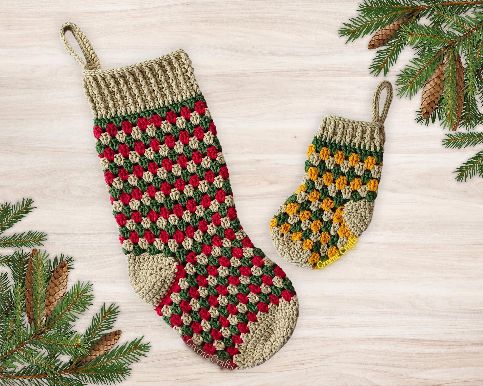 Granny Stitch Christmas Stocking - Crochet Pattern for Advanced Beginners