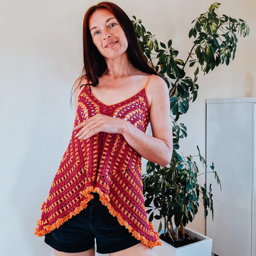 Puff Stitch Granny Square Top
