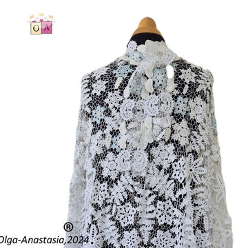 Lace wedding cape with scarf
