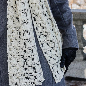 White Winter Blossom Scarf