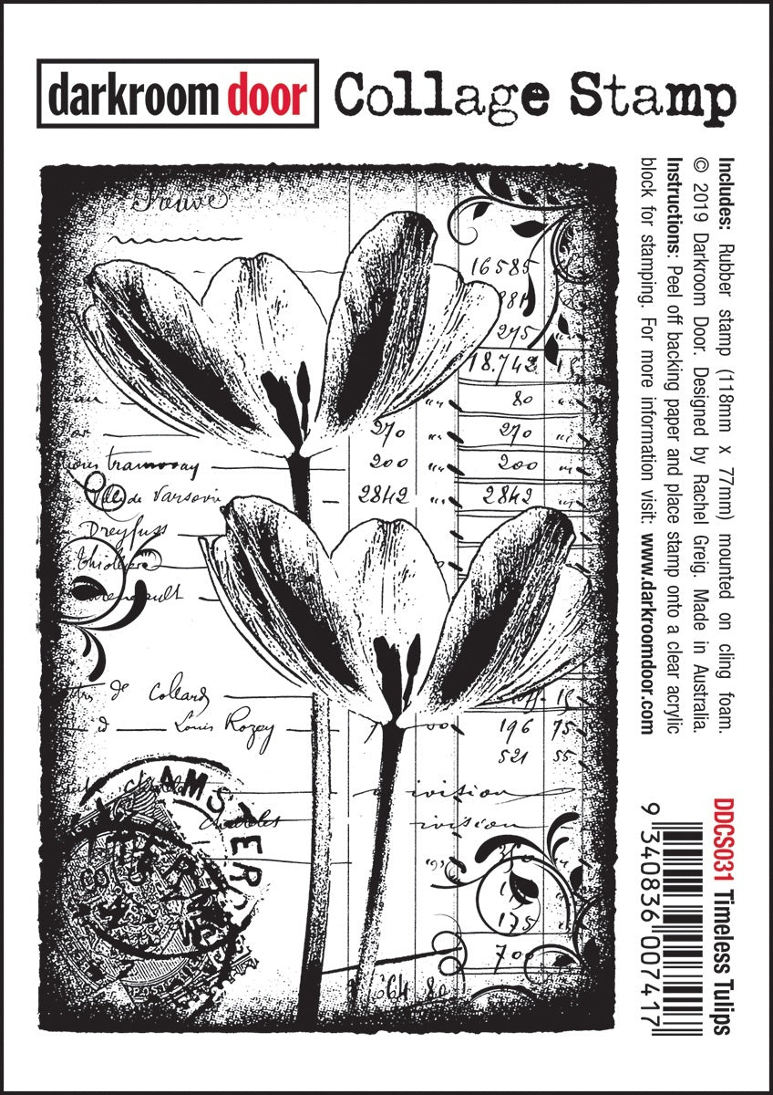 Darkroom Door Cling Stamp 4.5"X3" - Timeless Tulips