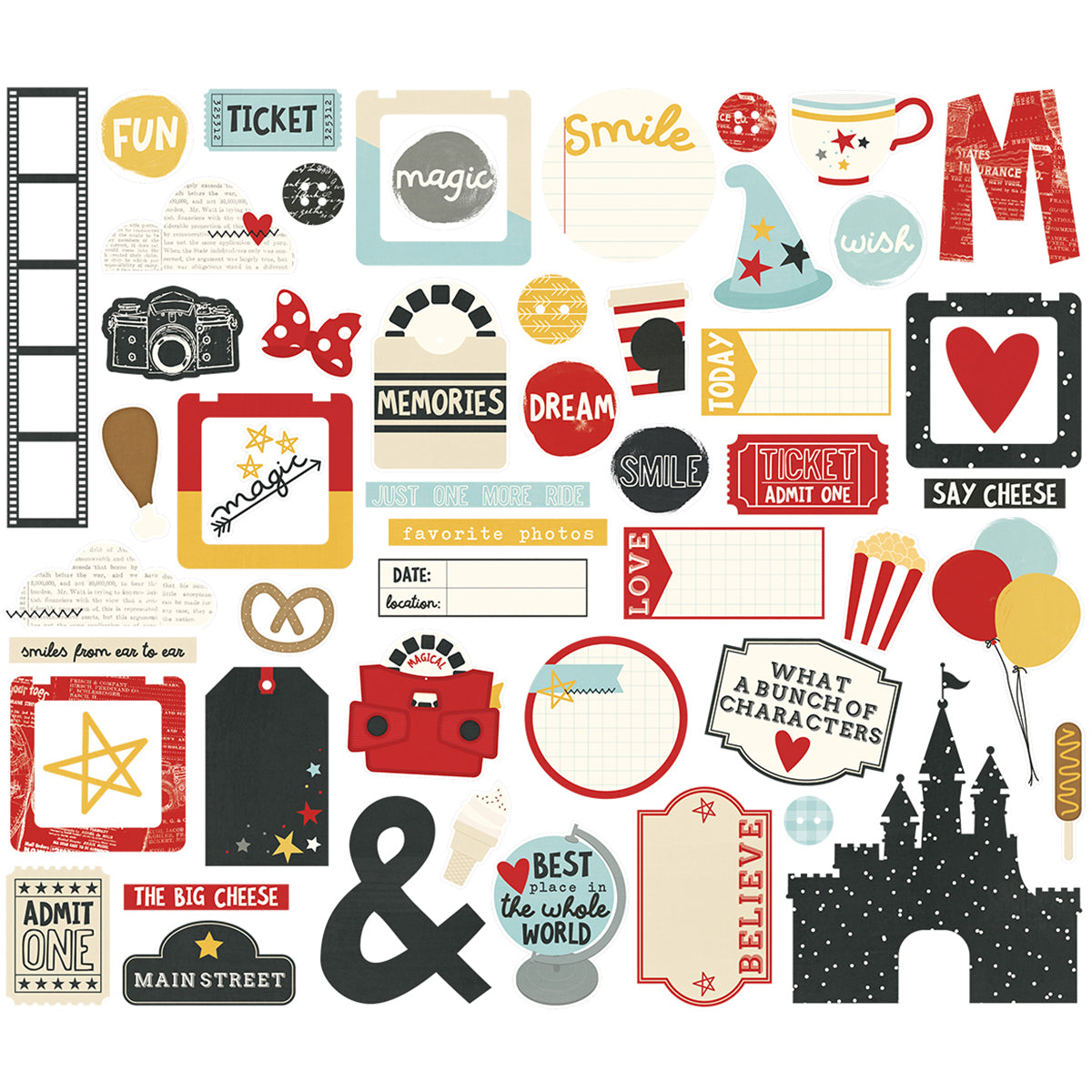 Simple Stories Say Cheese III Bits & Pieces Die-Cuts 53/Pkg - 302692