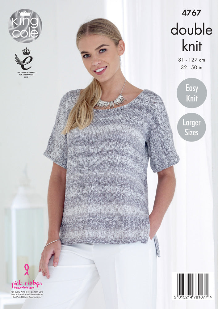 Ladies Tops in King Cole Vogue DK - 4767 - Leaflet