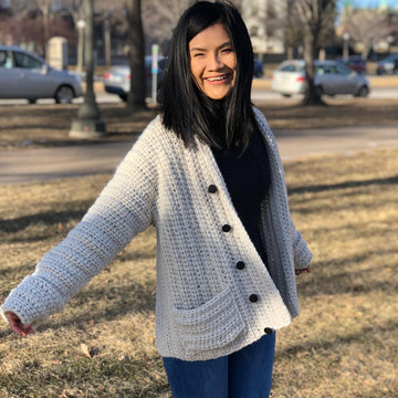 Crochet buttoned sweater