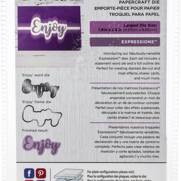 Crafter's Companion Gemini Papercraft Die - Enjoy 1.9"X3.5"