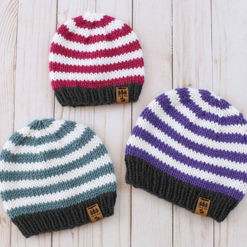 Easy Striped Worsted Weight Hat