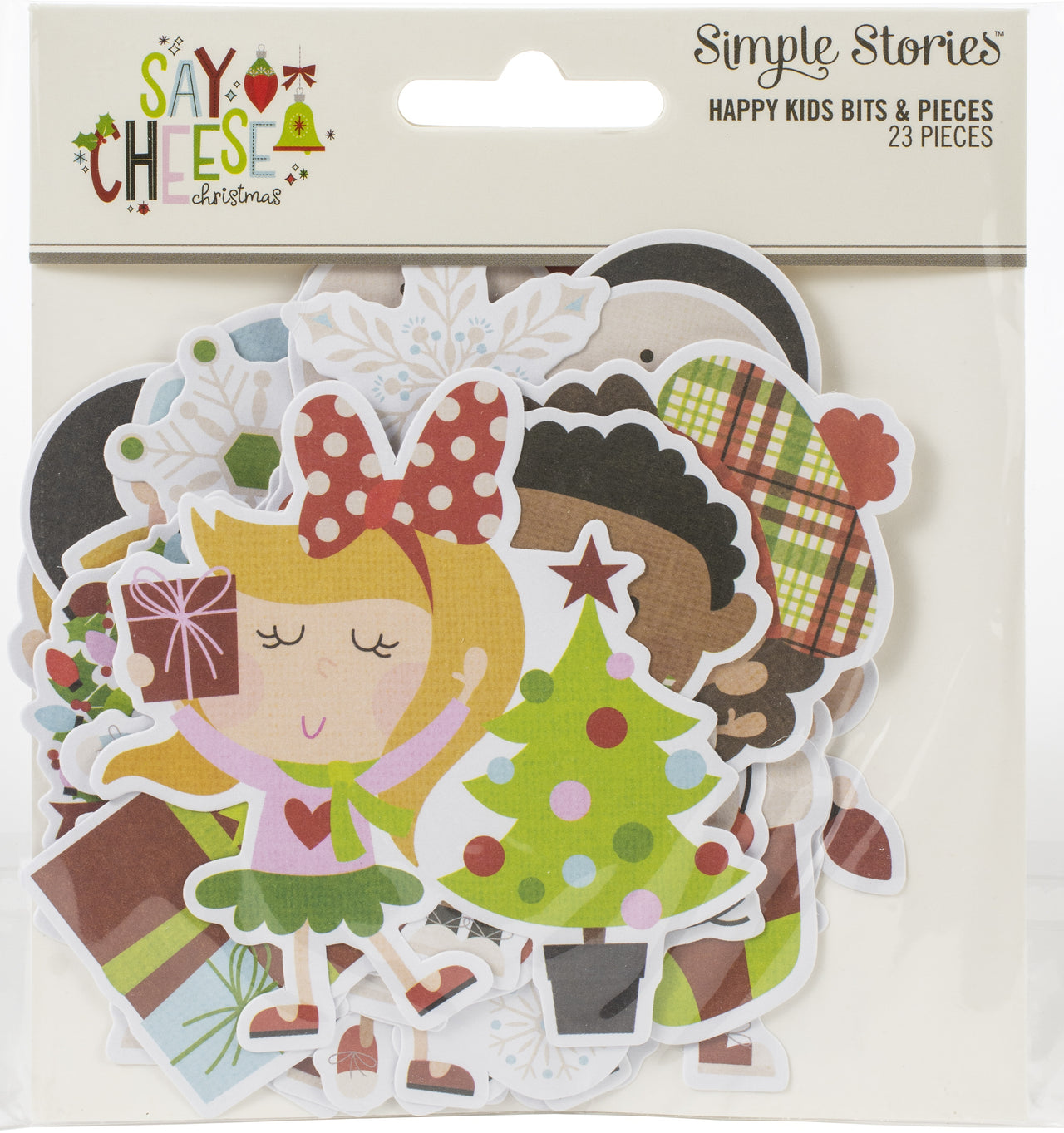 Simple Stories Say Cheese Christmas Bits & Pieces Die-Cuts 23/Pkg - Happy Kids