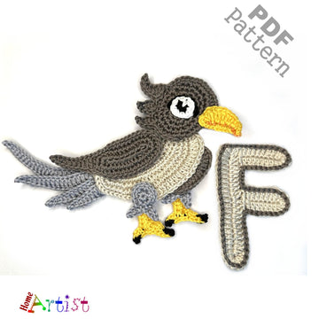 Crochet Animal Alphabet F Falcon pattern