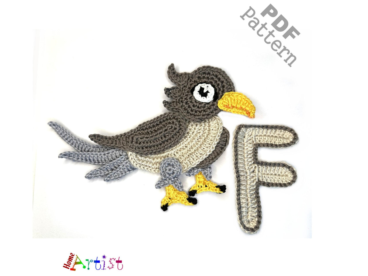 Crochet Animal Alphabet F Falcon pattern