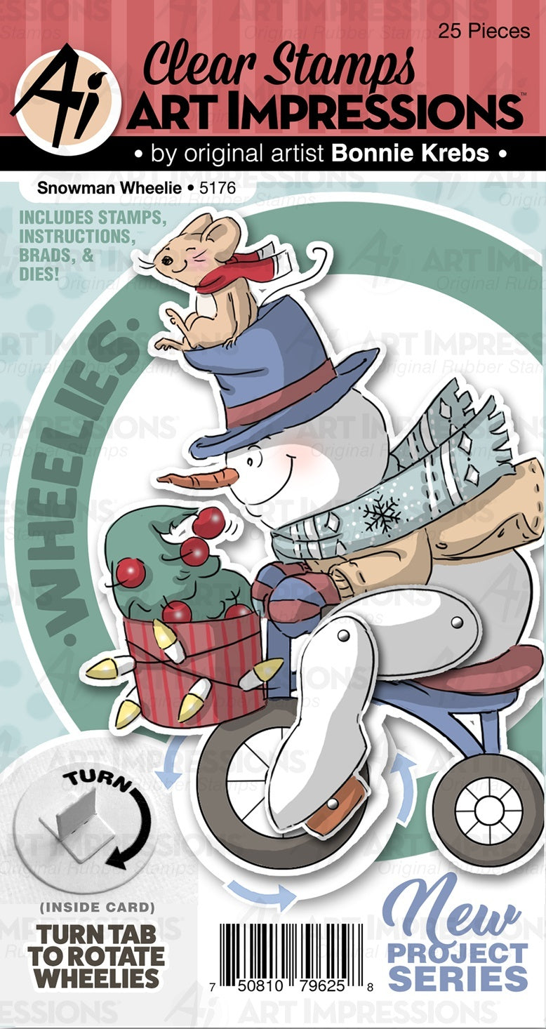 Art Impressions Wheelies Stamp & Die Set - Snowman
