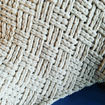 Diagonal Basket Weave Blanket