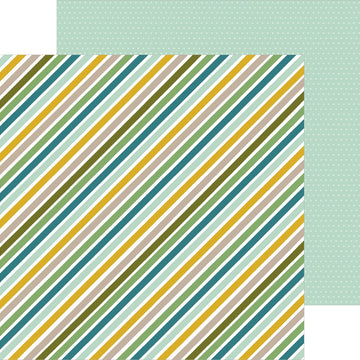 American Crafts Peek-A-Boo You Double-Sided Cardstock 12"X12" 25/Pkg - Jungle Strips, Boy