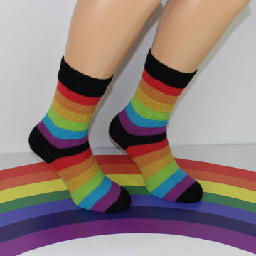 Mens Simple Rainbow Socks Circular