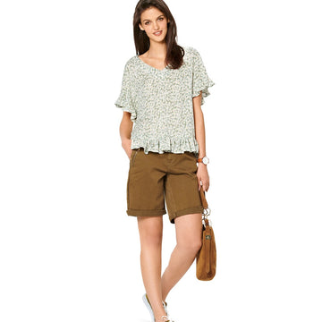 Burda Style Misses' Blouse Shirt – Over-cut Shoulders, V-neck in Front or Back B6204 - Paper Pattern, Size 8-18