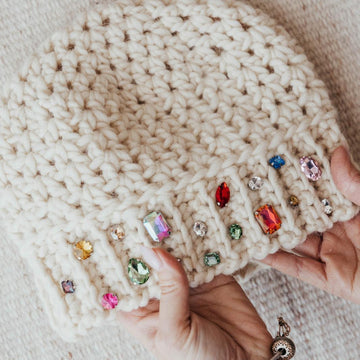 Chunky V Stitch Beanie | The Glitz and Glam Beanie