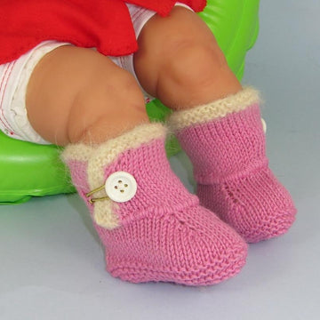 Baby Fur Trim One Button Booties (Bootees)
