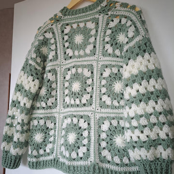 Sage & Cream Spring Granny Cardy
