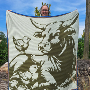 Barnyard Buddies | Cow Chick Mosaic Blanket