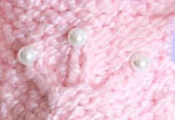 Knit Pink Booties with Pearls
